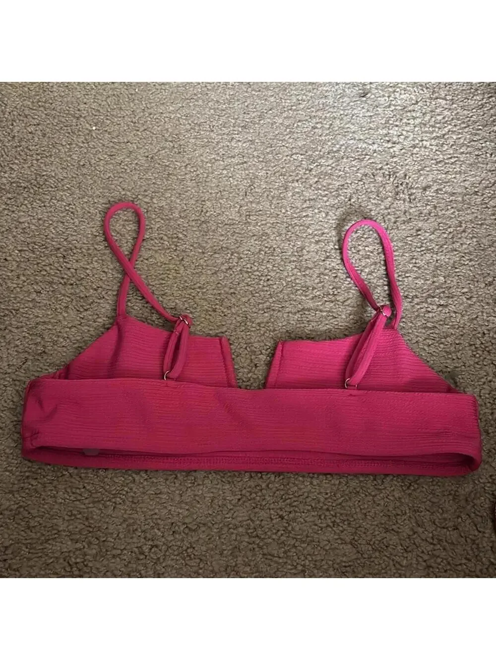 🇺🇸SHEIN Pink Deep V Adjustable Strap Bikini Top and Cheeky Bottom Set